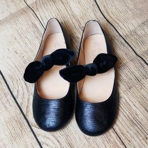 Little Stitches Midnight Blue Bow Flats